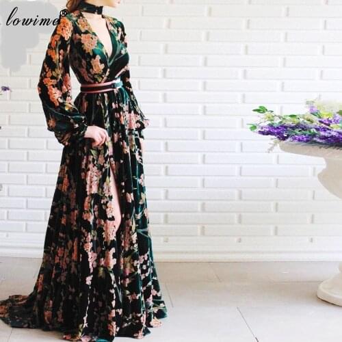 New Fashion Women Evening Dresses A-Line Long Sleeves Formal Celebrity Dresses Evening Wear Pageant Gowns Abiti Da Cerimonia