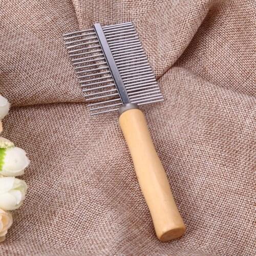 1pc Dog Comb Long Thick Hair Fur Removal Brush Wooden Handle Pet Comb Dog Cat Combs Hair Rake Comb Pet Grooming Hairbrush