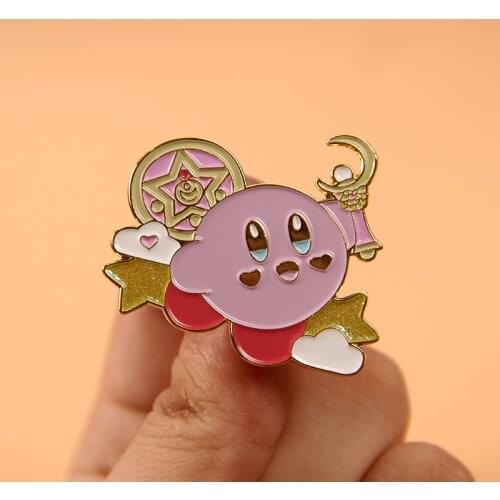 Cute Kirby Funny Enamel Pins Cartoon Animal Brooch Fashion Lapel Shirt Bag Badge on Clothes Jewelry Couple Accessories