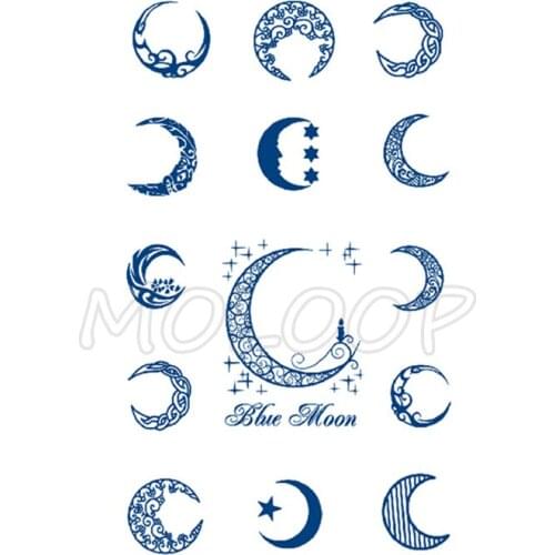 Juice Tattoo Sticker Moon Lunar Star Planet Waterproof Temporary Makeup Fake Tattoos for Woman Men Lasting To 5 -15 Days