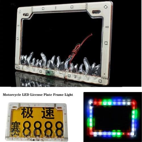 Car and motorcycle decoration car license plate frame flashing lights 12V tail light electric car led license plate light