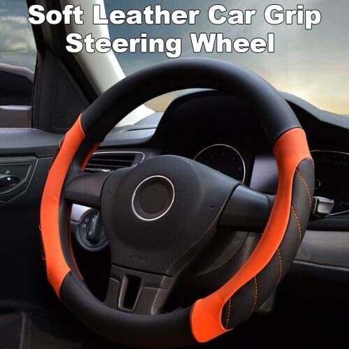 Universal Car Steering Wheel Cover Skidproof Auto Steering Wheel Cover Anti-Slip Embossing Leather Car styling Auto Accessories