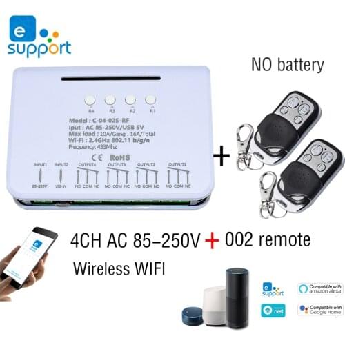 WiFi Relay Switch EWelink 4CH Can Only Be Accessory Switch 7-32V 85-250V 10A Relay Remote Control Timer Switch Alexa Google Home