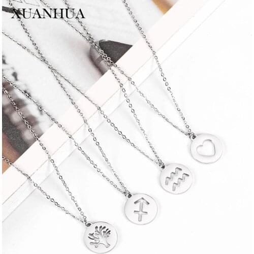 XUANHUA Charm Heart Necklace Stainless Steel Jewelry Woman Vogue 2019 Fine Jewelry Accessories Necklace Wholesale Lots Bulk