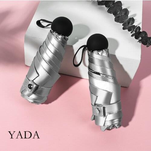 YADA INS 2020 New Pure Fashion Capsule Light Mini Small Umbrella Five Pocket Folding Umbrella For Women UV diy Umbrella YD200179