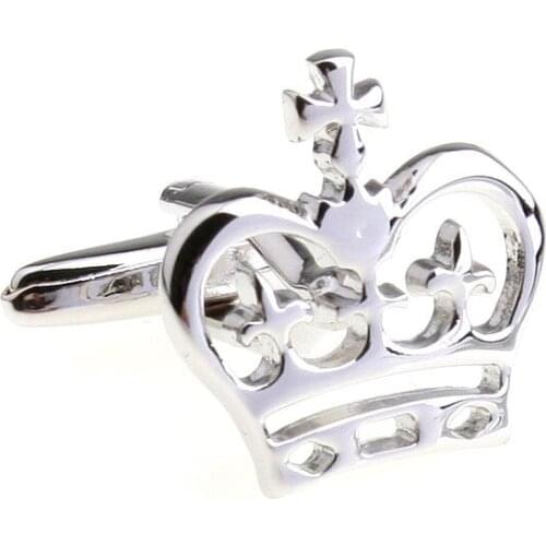 2015 Limited Top Fashion Classic Lepton Cufflinks Mens Designer High Grade Engraved Crown Gift Cufflink For Man Free Shipping