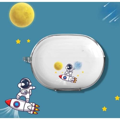 Astronaut Pattern Protective Case For Free Buds 4i Shockproof TPU Transparent Earphone Cover for Huawei Freebuds 4i Dropshipping