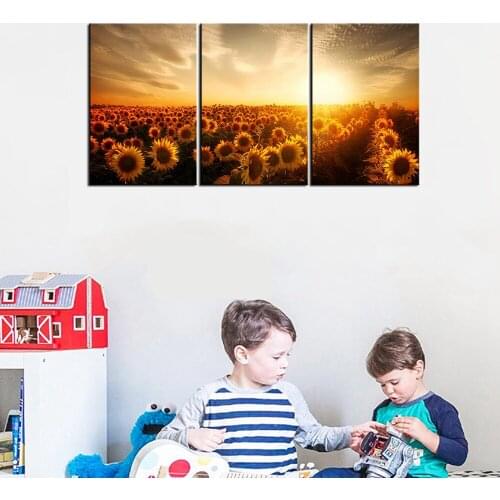 Flowers Sea of Sunflower Canvas Print Modern Wall Art Abstract Painting Charming Scenery Artwork for Home Office Decor 40x60cm