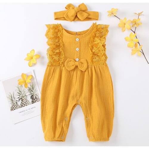 Ma&Baby 0-24M Summer Newborn Infant Baby Girl Lace Rompers Sleeveless Ruffles Jumpsuit Playsuit Overalls