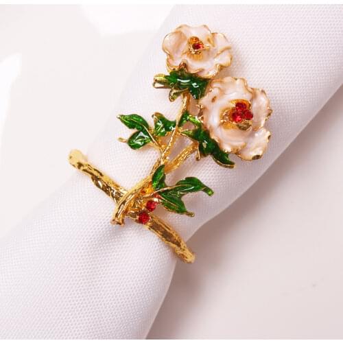 10pcs New Gardenia Napkin Ring Napkin Button Paper Napkin Ring