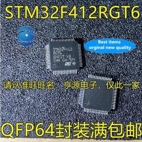 2PCS STM32F412 STM32F412RGT6 QFP64 STM32F412VGT6 QFP100 in stock 100% new and original