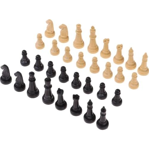 32 Pieces Plastic 2in Chess Pieces Only Board Game Checker Accessories Parts