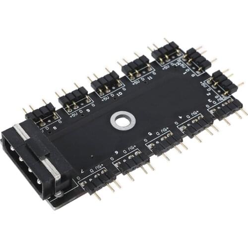 Motherboard 1 to 11 4 Pin PWM Cooler Fan HUB Splitter Extension 12V SATA Power /Large 4D port Supply PC Speed Controller
