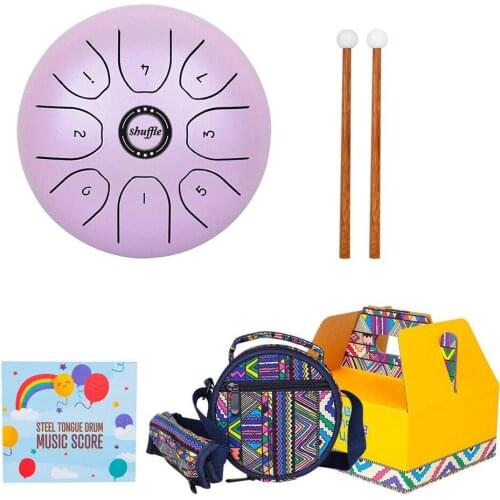 5.5 Inch Steel Tongue Drum Tank Drum 8 Notes Handpan Drum Percussion Musical Instrument with Drum Mallets Drumsticks Carry Bag