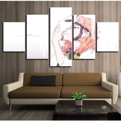 5 Piece Wall Art Canvas Anime Manga Figure Pictures Fox Mask Boy Posters And Prints Modern Living Room The Wall Decoration