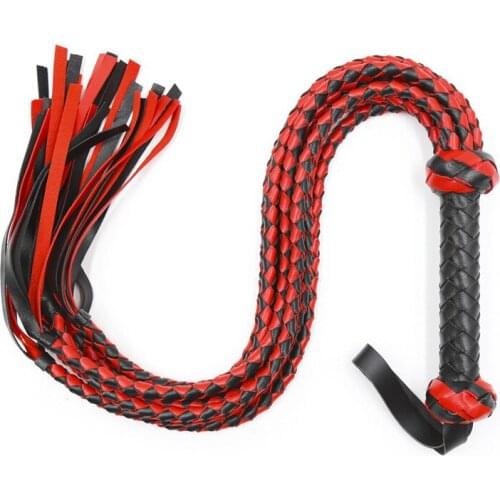 BDSM 78cm Leather Bondage Restraints Adult Games Sex Toys For Couples Whip Sex SM Erotic Hand Made Braided Riding Whips Harness