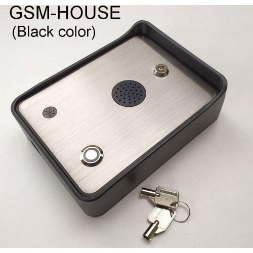 Free shipping Black color GSM Audio Intercom for single House door and gate opener access controller DC12V power input