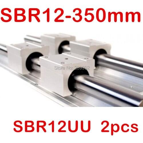 Free shipping SBR12 linear guide :2pcs SBR12-L350mm Linear guide + 4pcs SBR12UU Linear Bearing Blocks (can be cut any length)