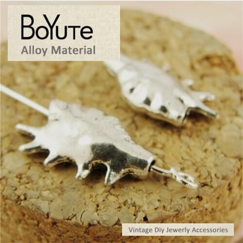 BoYuTe (100 Pieces/Lot) 10*17MM Zinc Alloy Materials Antique Silver Plated Trepang Loose Beads Jewelry Makings Accessories