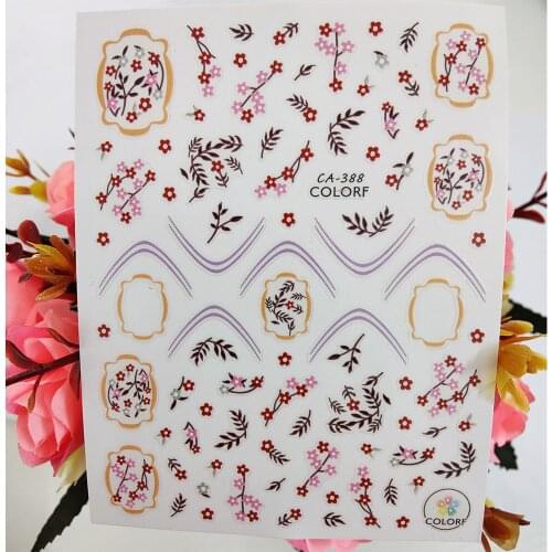 Floret Flower Petals Line 3D Nail Sticker Self-adhesive Nail Art Decoraciones Foil Decals Design Manicure Accessories on Nails