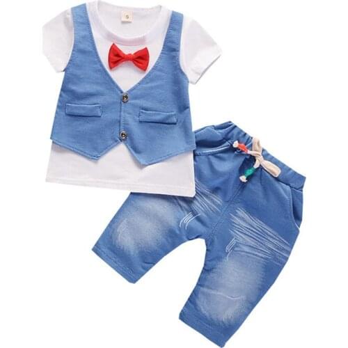 2020 SUMMER Baby Boys Girls Cotton Clothes Infant Floral Gentleman Suit Toddler Children Coat Pants 2Pcs/Sets Kids Tracksuits