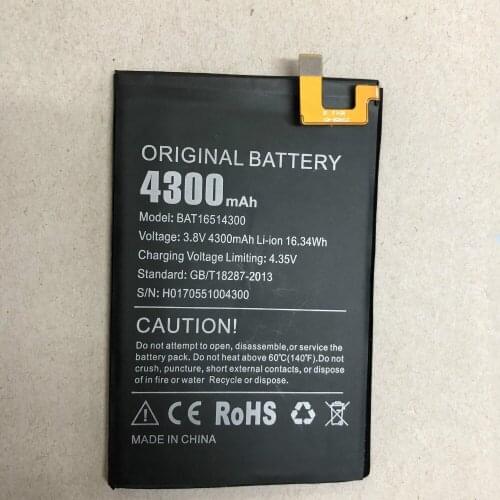 For Doogee Y6 Max Y6MAX Smartphone Battery Power Supply BTY 4300mAh BAT16514300