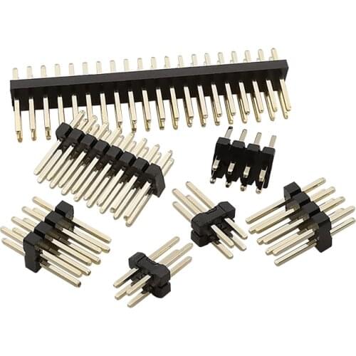 10Pcs 1.27mm Double Row Male DIP 2*2/3/4/5/6/7/8/10/12/15/20/25/30/40/50Pin Pin Header Breakaway PCB Board Connector Strip