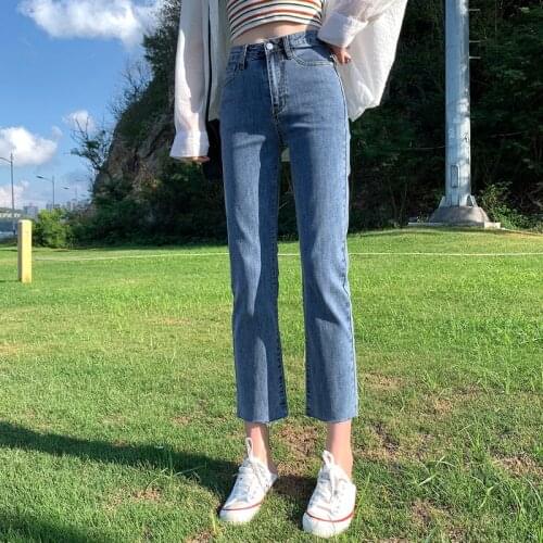 Jeans for Women High Waist Elastic Loose Slim Fashion Ankle-Length Straight Pants Mom Baggy Jeans Women Cargo Pants 2021 New