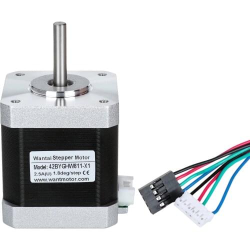 EU Ship)1PC 3D Printer motor Nema17,4800g.cm, 2.5A,Connector 1M wire, 42BYGHW811-X1, Wantai Stepper motor