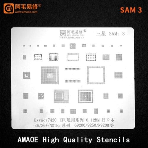 EXYNOS7420 CPU/RAM Power WiFi Audio IC CHIP For Samsung S6/G9200/S6+/G9250/Note 5/N9200 BGA Reballing Stencil Solder Template