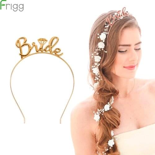 Frigg Bride Bridesmaid Tiara Headband Wedding Decoration Team Bride Party Decor Bridal Shower Hen Party Favor Supplies