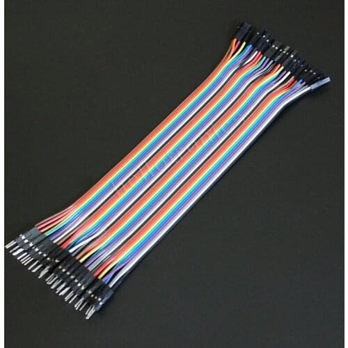Hellotronics Premium 200mm 40 Pins Male Female Splittable Breadboard M/F Jumper Wires For Arduino