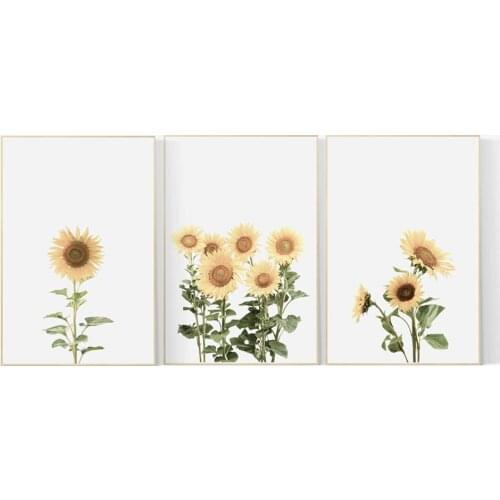 Sunflower Canvas Painting Rustic Home Decor Wall Pictures for Living Room Tropical Decoration Landscape Poster Floral Print Home