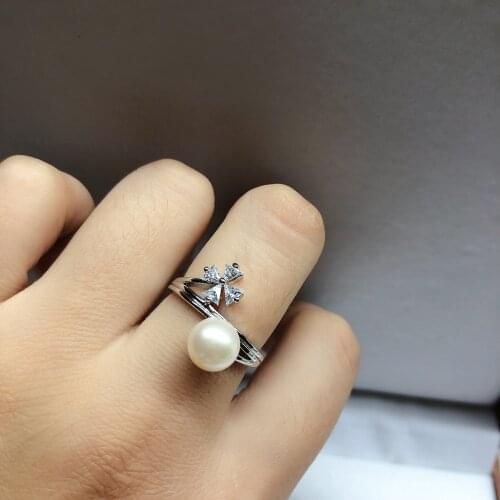 Flower Ring Base Mountings Findings Settings Adjustable Ring Jewelry Parts Fittings Accessories for Pearl Beads Stones