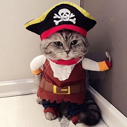 Pet Clothes Set Cat Costume Pumpkin Pirate Costumes Halloween Jacket for Small and Medium Cats Dogs Party Dress Decor Clothing