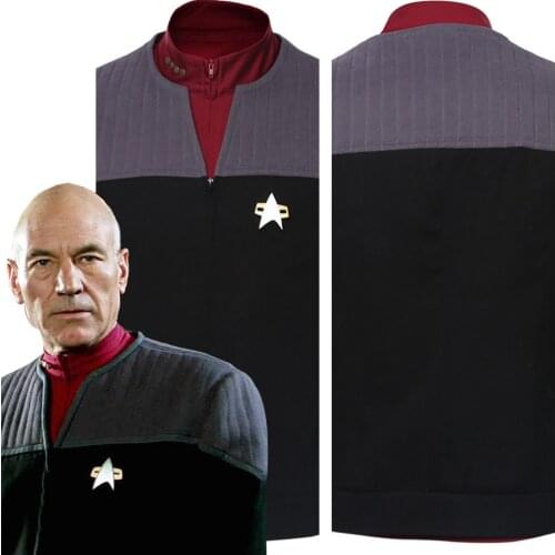 Star Cosplay Trek Jean-Luc Picard Costume Generations Coat Jacket Suit Halloween Carnival Cosplay Suit men autumn uniform dress