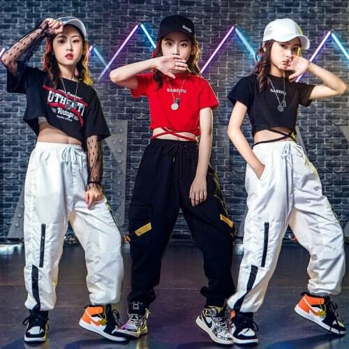 Summer 2020 Girls Jazz Dance Street Dance Costumes Practice Clothes New Hip Hop Dancing Clothes For Kids Stage Outfits DQS4964