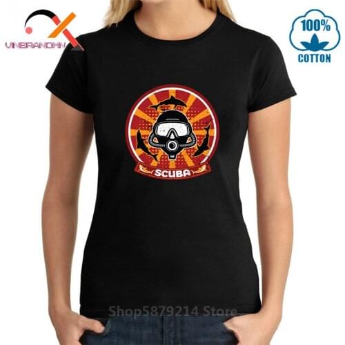 Youth Brand Apparel Diving Lovers Perfect Gift Cool Short Tshirt Shark Funny Pattern Scuba Dive T Shirt Womens Scuba Diver Tees