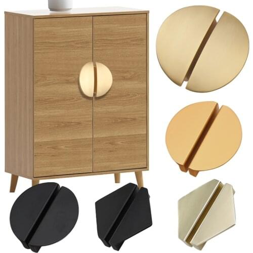 New Gold Semi-circular Handle Light Luxury Cabinet Shoe Cabinet Wardrobe Door Handle Black Round Triangle Furniture Handle
