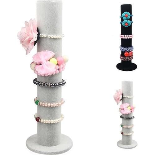 Solid Color Flannelette Bracelet Holder Creative Vertical Bracelet Display For Bracelet Watch Bangle Jewelry Storage Display