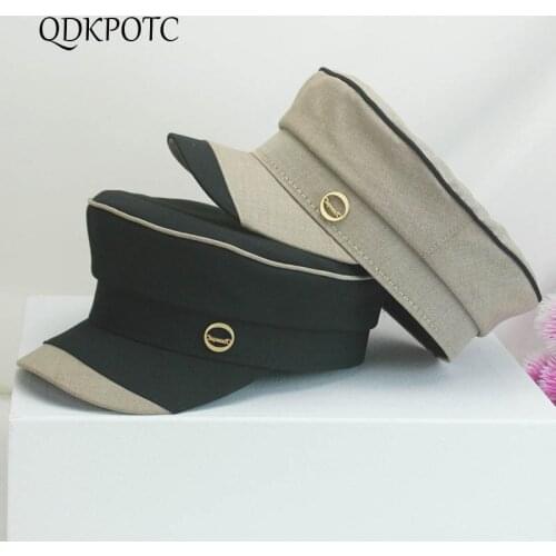 2021 Autumn Winter New Hat Men Women Patchwork Military Hats Fashion England Retro Casual Cap Keep Warm Flat Top Berets QDKPOTC