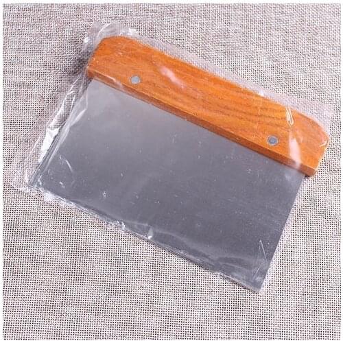 PRZY Stainless Steel Cutting Knife with Wood Handle For DIY Soap Scraper Soap knife cut soap iron baking tools