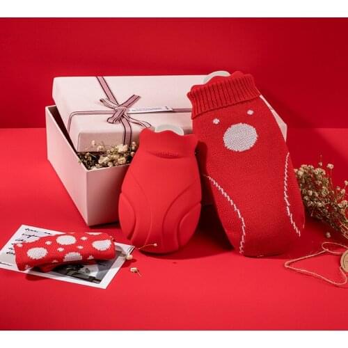 Silicone Hot Water Bottle Injection Water Warm Baby Warm Palace Warm Water Bag Filled with Water with A Small Cute Warmer