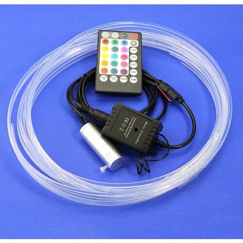 DC12V 2W Led Light Source RGB Mini Illuminator LED Emitter 3mm*5M Side Glow Fiber Optic Cable for car interior step decoration