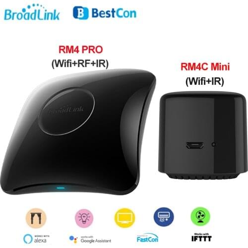 2020 Broadlink RM4, Broadlink RM4 PRO, RM4C Mini Smart Home Remote WIFI IR RF Universal Remote Controller Work with Alexa Google