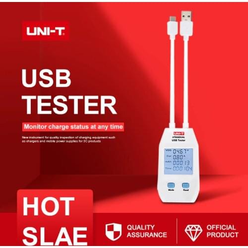 USB Tester UNI-T UT658A/C/DUAL Voltage and Current Monitors Volt Ampere Digital Product Charger Capacity Meter with Data Storage