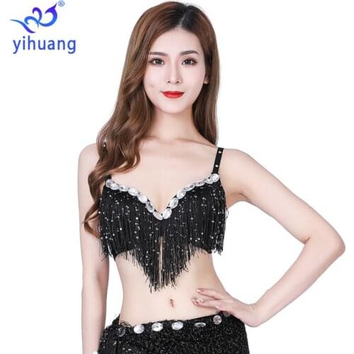 High Quality Belly Dance Costumes Sexy Tassel Bra Festival Halloween Christmas Party Tops Rave Performance Wear