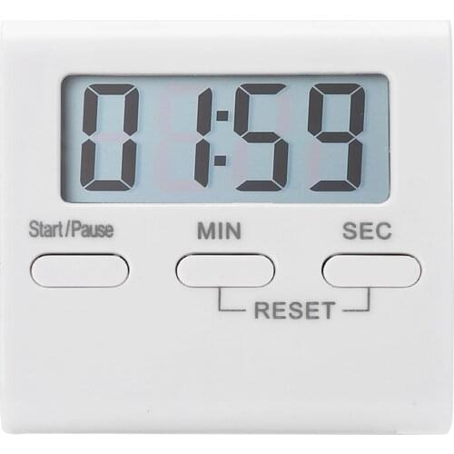 Mini Kitchen LCD Electronic Timer Magnetic Cooking Countdown Timer Home Digital Cooking Stewing BBQ Timer Clock Gadget White