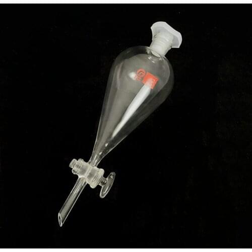 1pcs Lab 30ml To 1000ml Glass Pear-shaped Separatory Funnel with Glass Piston for Laboratory Extraction Procedures