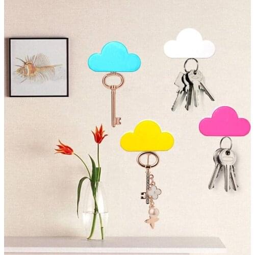 1pc Cute Cloud Shape Magnetic Key Hook Creative Home Decor Hangers Holder Wall D3A2